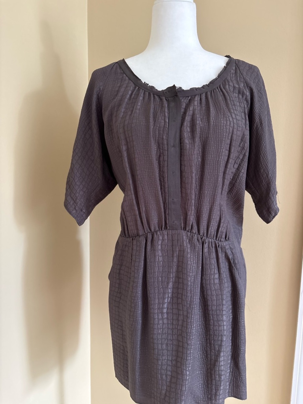 Rebecca Taylor Dusty Mauve Textured Dress